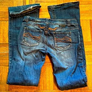 Cowgirl Tuff Denim Steer Head Jean 27